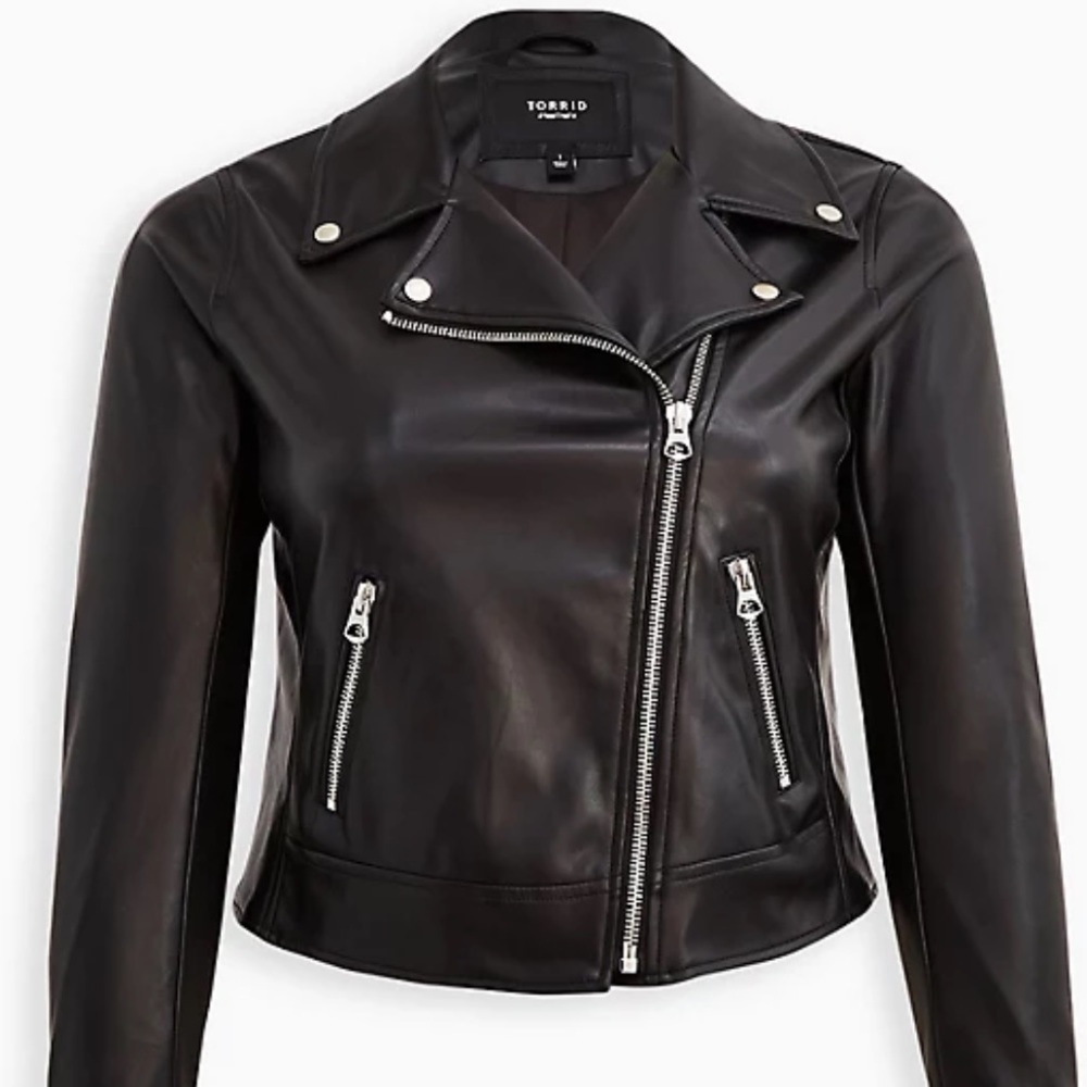 Torrid Moto Black Leather Jacket Size Large
